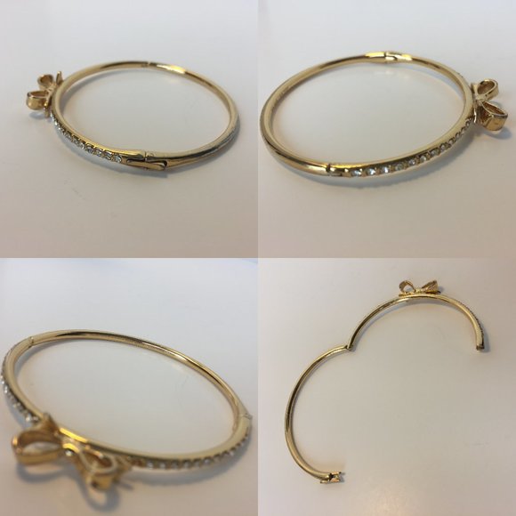 Kate Spade Gold Pave Bow Bangle Bracelet - Picture 8 of 8